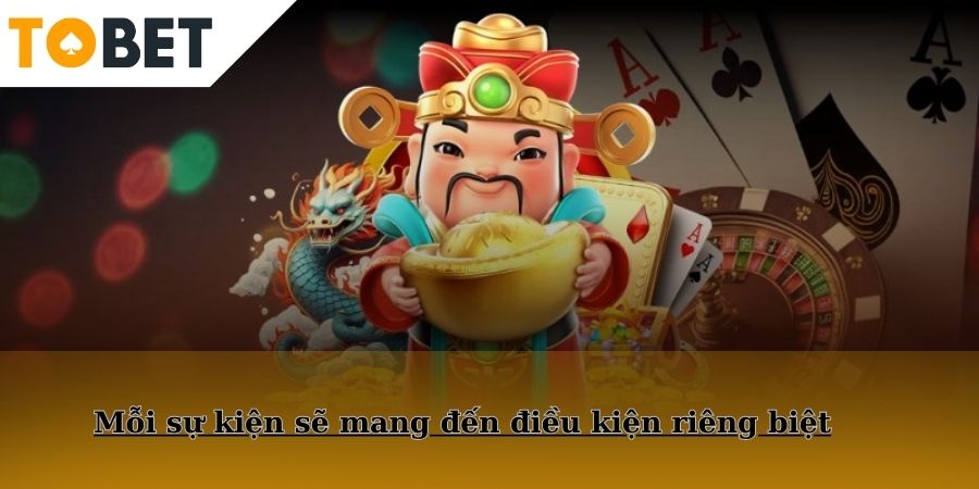 Mỗi sự kiện sẽ mang đến điều kiện riêng biệt